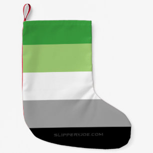 SlipperyJoe's Aromantic Pride Flag gay gifts LGBTQ Small Christmas Stocking