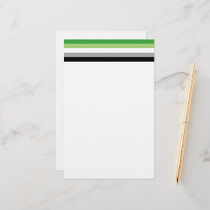 SlipperyJoe's Aromantic Pride Flag gay gifts LGBTQ Stationery
