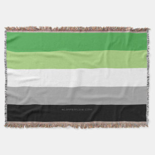 SlipperyJoe's Aromantic Pride Flag gay gifts LGBTQ Throw Blanket