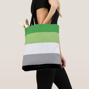 SlipperyJoe's Aromantic Pride Flag gay gifts LGBTQ Tote Bag
