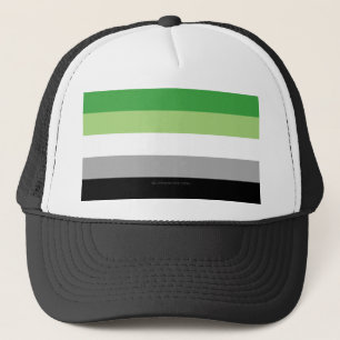 SlipperyJoe's Aromantic Pride Flag gay gifts LGBTQ Trucker Hat