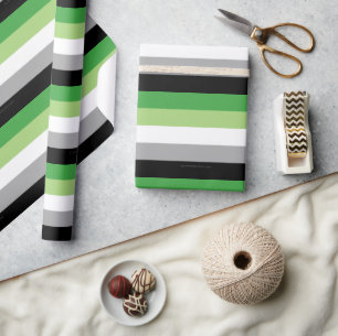 SlipperyJoe's Aromantic Pride Flag gay gifts LGBTQ Wrapping Paper