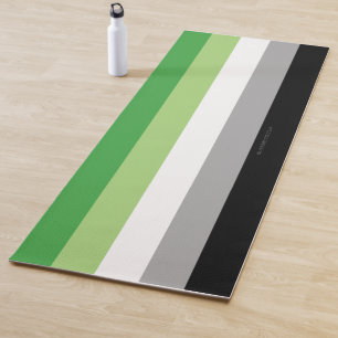 SlipperyJoe's Aromantic Pride Flag gay gifts LGBTQ Yoga Mat