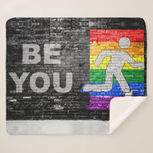 SlipperyJoe's artistic Be You gay pride gifts LGBT Sherpa Blanket