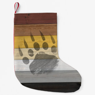 SlipperyJoe's artistic Bear Wood gay gifts Bear Br Small Christmas Stocking