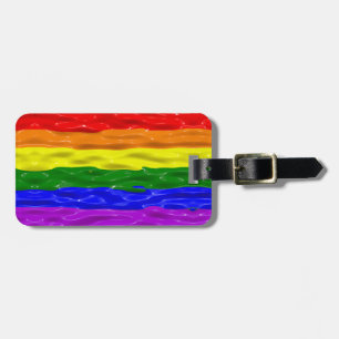 SlipperyJoe's artistic Colorful gay Pride gifts LG Luggage Tag