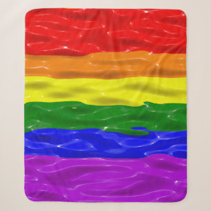 SlipperyJoe's artistic Colorful gay Pride gifts LG Sherpa Blanket