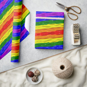 SlipperyJoe's artistic Colorful gay Pride gifts LG Wrapping Paper