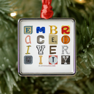 SlipperyJoe's artistic Embrace Diversity gay gifts Metal Ornament