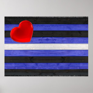 SlipperyJoe's artistic Gay Leather Pride flag gift Poster