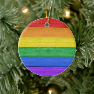 SlipperyJoe's artistic gay pride gifts LGBTQIA woo Ceramic Ornament
