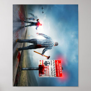 SlipperyJoe's artistic Happy Halloween dead zombie Poster