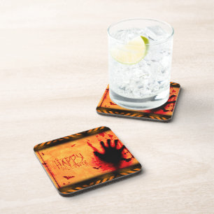 SlipperyJoe's artistic Happy Halloween gay pride g Coaster
