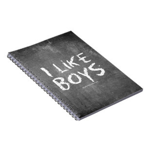 SlipperyJoe's artistic I Like Boys gay gifts LGBTQ Notebook