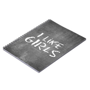 SlipperyJoe's artistic I Like Girls gay gifts LGBT Notebook