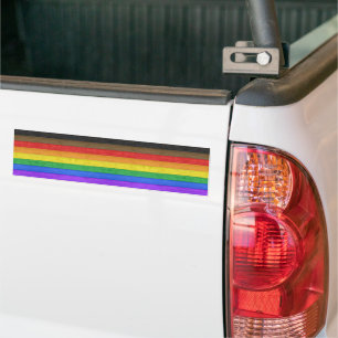 SlipperyJoe's artistic Inclusive gay pride flag wo Bumper Sticker