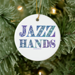 SlipperyJoe's artistic Jazz Hands vibrant colours  Ceramic Ornament