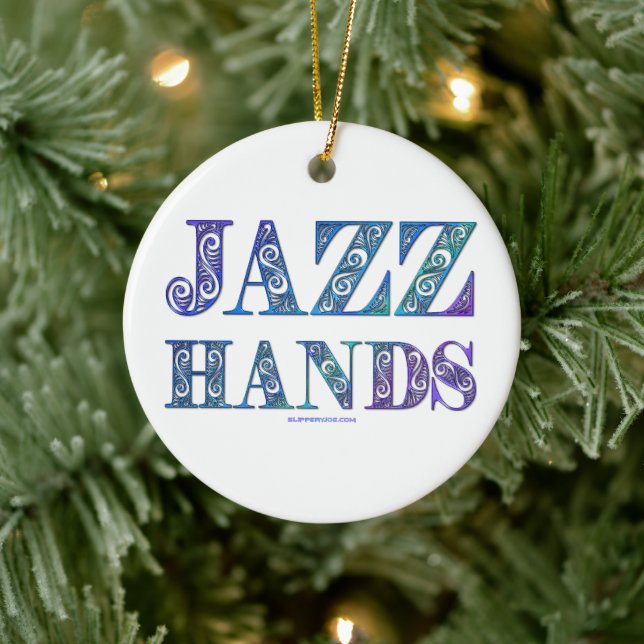 SlipperyJoe's artistic Jazz Hands vibrant colours  Ceramic Ornament (Tree)
