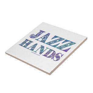 SlipperyJoe's artistic Jazz Hands vibrant colours  Ceramic Tile