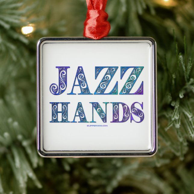 SlipperyJoe's artistic Jazz Hands vibrant colours  Metal Ornament (Tree)
