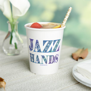 SlipperyJoe's artistic Jazz Hands vibrant colours Paper Cups