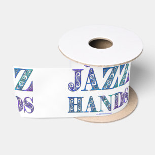 SlipperyJoe's artistic Jazz Hands vibrant colours Satin Ribbon
