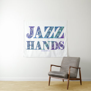 SlipperyJoe's artistic Jazz Hands vibrant colours Tapestry