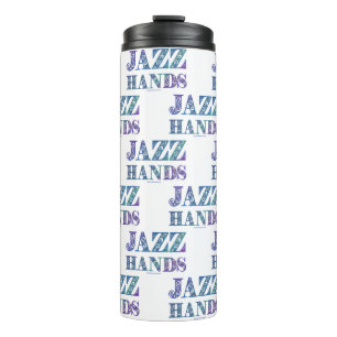 SlipperyJoe's artistic Jazz Hands vibrant colours  Thermal Tumbler