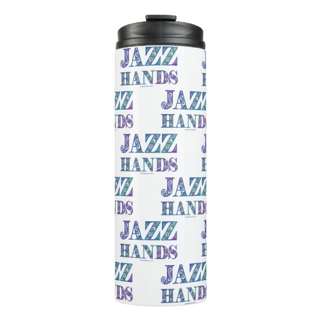 SlipperyJoe's artistic Jazz Hands vibrant colours  Thermal Tumbler (Front)