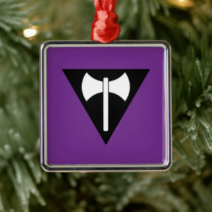SlipperyJoe's artistic Lesbian Pride flag gay prid Metal Ornament