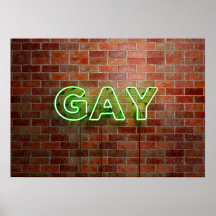 SlipperyJoe's artistic neon green Gay Sign gay gif