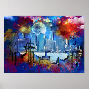 SlipperyJoe's artistic NYC skyscrapers gay gifts L Poster