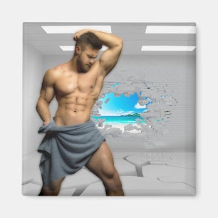 SlipperyJoe's artistic Otter gay pride gifts paw w Magnet