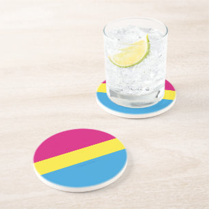SlipperyJoe's artistic Pansexual Pride flag gifts  Coaster