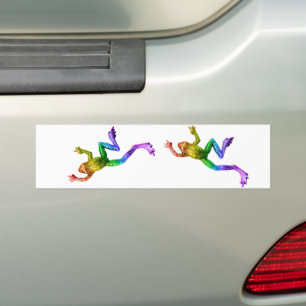 SlipperyJoe's artistic Pride Frog crawling gay gif Bumper Sticker