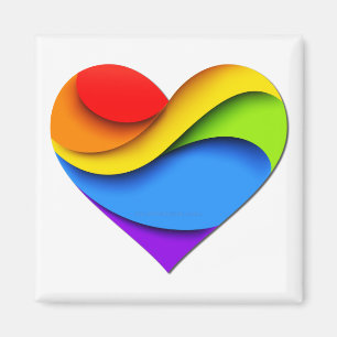 SlipperyJoe's artistic Pride Heart Curves gay gift Magnet