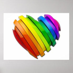 SlipperyJoe's artistic Pride Slices gay gifts hear Poster