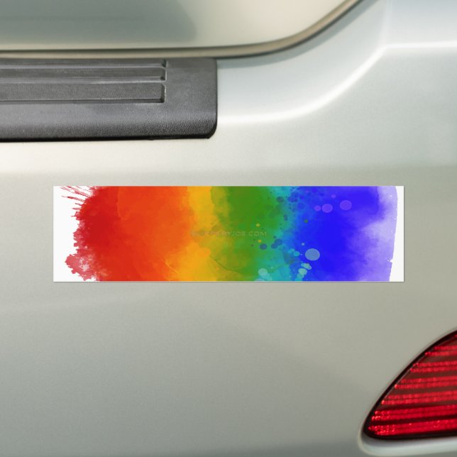 SlipperyJoe's artistic Pride Splatter gay pride gi Bumper Sticker (On Car)