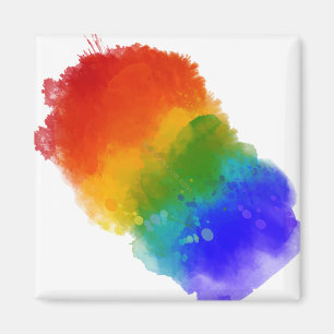 SlipperyJoe's artistic Pride Splatter gay pride gi Magnet