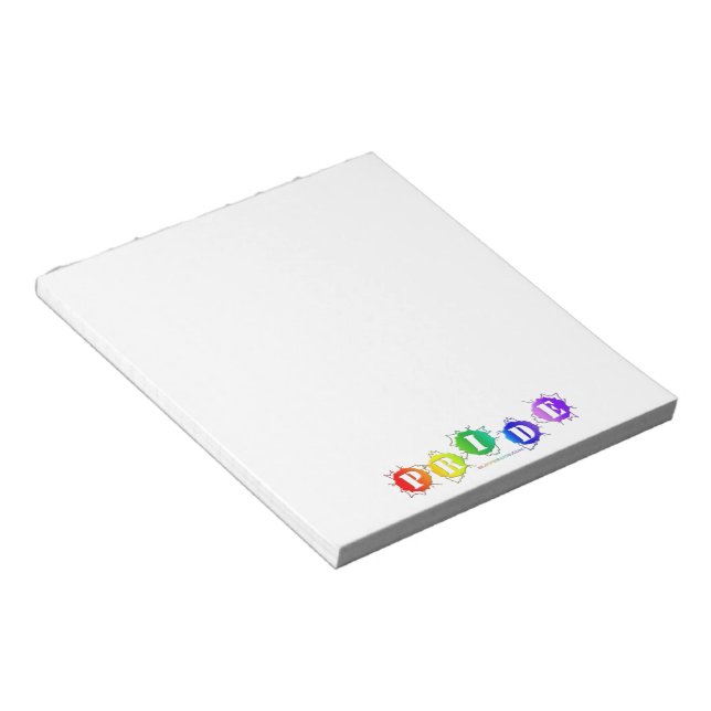 SlipperyJoe's artistic Pride Word gay pride flag c Notepad (Angled)