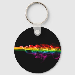SlipperyJoe's artistic smoke gay pride gifts LGBTQ Key Ring