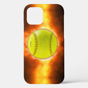 SlipperyJoe's artistic Softball on fire gay gifts iPhone 12 Pro Case