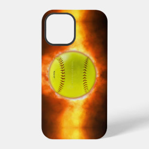 SlipperyJoe's artistic Softball on fire gay gifts iPhone 12 Pro Case