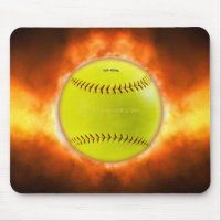SlipperyJoe's artistic Softball on fire gay gifts