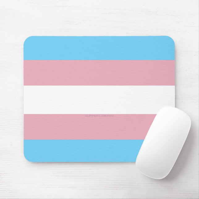 SlipperyJoe's artistic Transgender Pride flag gift Mouse Pad (With Mouse)