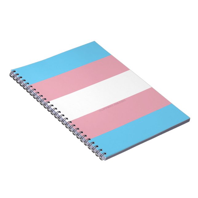 SlipperyJoe's artistic Transgender Pride flag gift Notebook (Right Side)