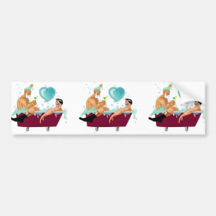 SlipperyJoe's artistic two gay men bathtub gay pri Bumper Sticker