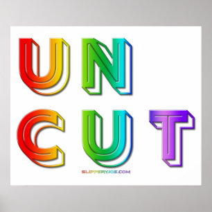 SlipperyJoe's artistic Uncut word gay pride gifts Poster