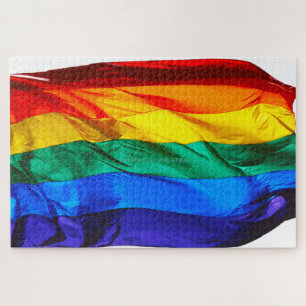 SlipperyJoe's artistic Wave Gay Pride Flag gifts L Jigsaw Puzzle