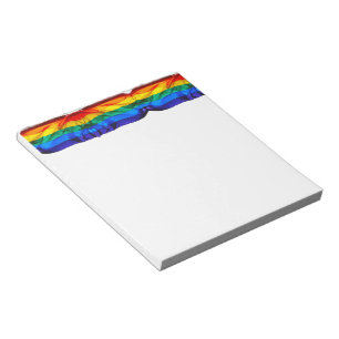 SlipperyJoe's artistic Wave Gay Pride Flag gifts L Notepad